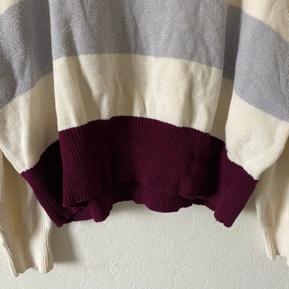 Lucky Brand Womens Sweater Relaxed Fit Ribbed Size XXL Knit Pullover Stripe - Picture 3 of 11